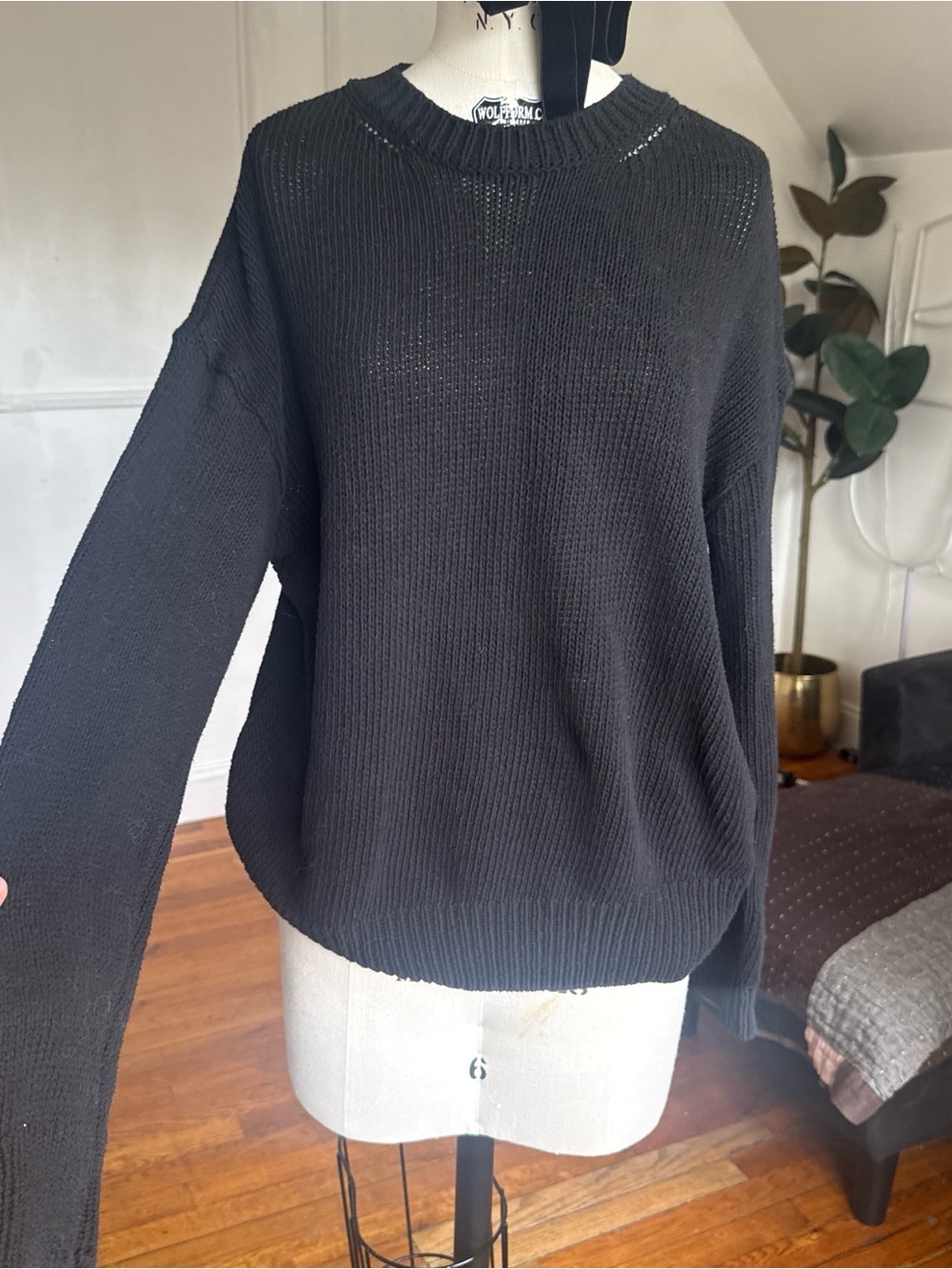 Wolford Black Lightweight Crew Neck Sweater